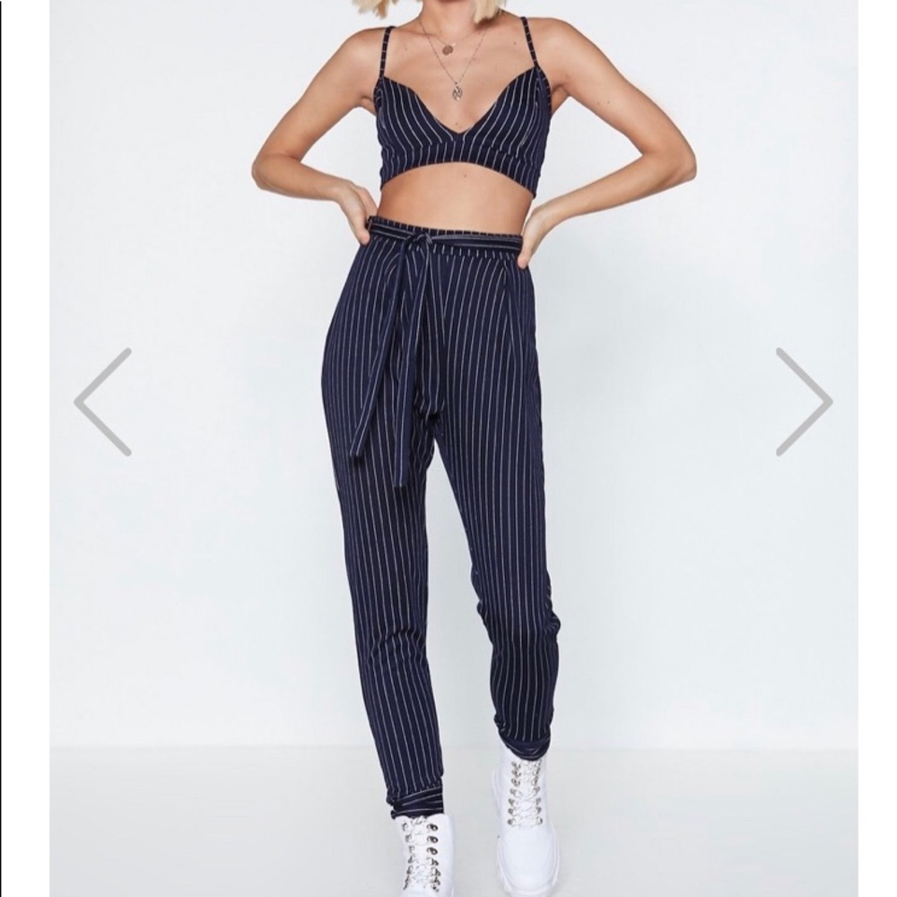 Pin stripe crop top and pants